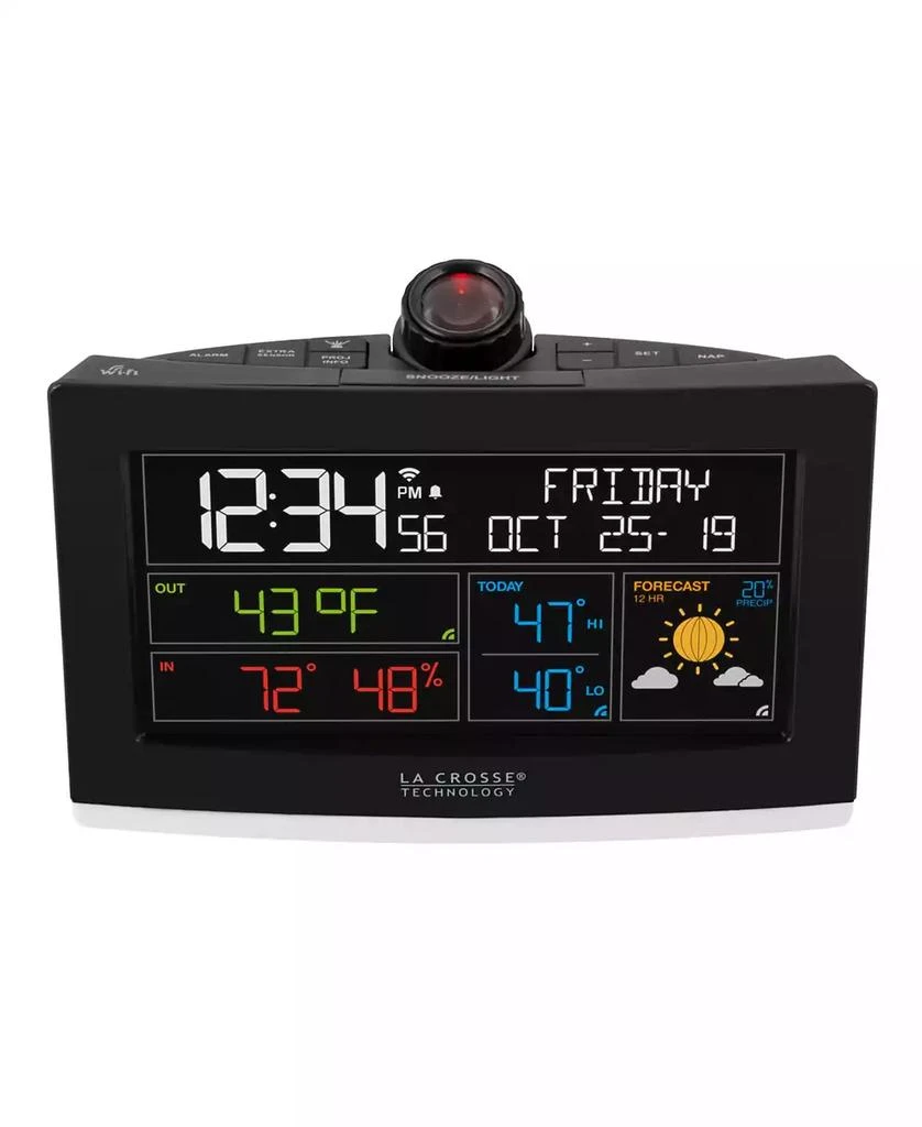 商品La Crosse Technology|WiFi Projection Alarm Clock with AccuWeather forecast,价格¥556,第2张图片详细描述