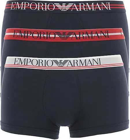 商品[国内直发] Emporio Armani|EMPORIO ARMANI 男士拼色棉质四角内裤三件套 111357-1P723-40035,价格¥478,第1张图片