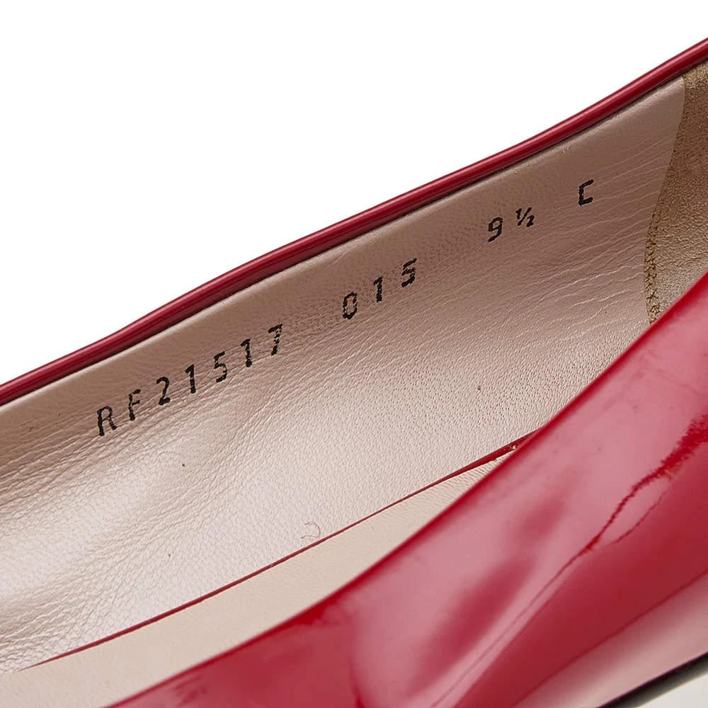 Salvatore Ferragamo Red Patent Leather Sun Ballet Flats Size 40 商品