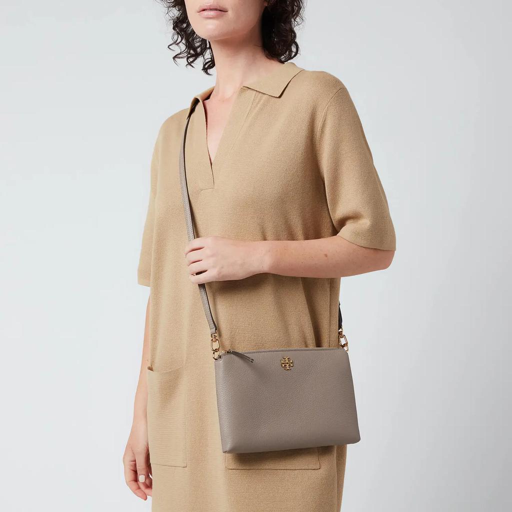Tory Burch Women's Kira Pebbled Top Zip Cross Body Bag - Grey Heron商品第2张图片规格展示