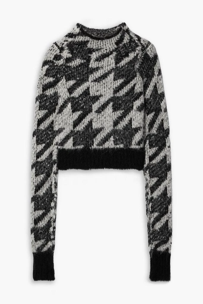 商品Rag & Bone|Edith cropped houndstooth intarsia-knit sweater,价格¥706,第1张图片