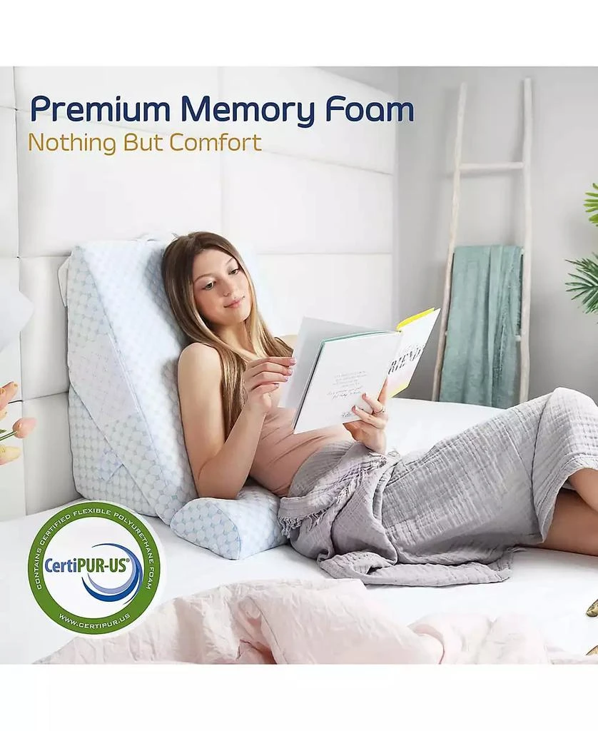 商品Clara Clark|Supportive Cooling Gel Memory Foam Triangle Bed Wedge Pillow - Adjustable Hight,价格¥476,第5张图片详细描述