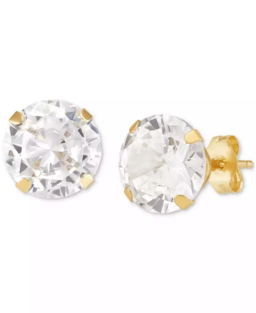 商品Macy's|Cubic Zirconia Round Stud Earrings in 14k Gold or 14k White Gold,价格¥421,第3张图片详细描述