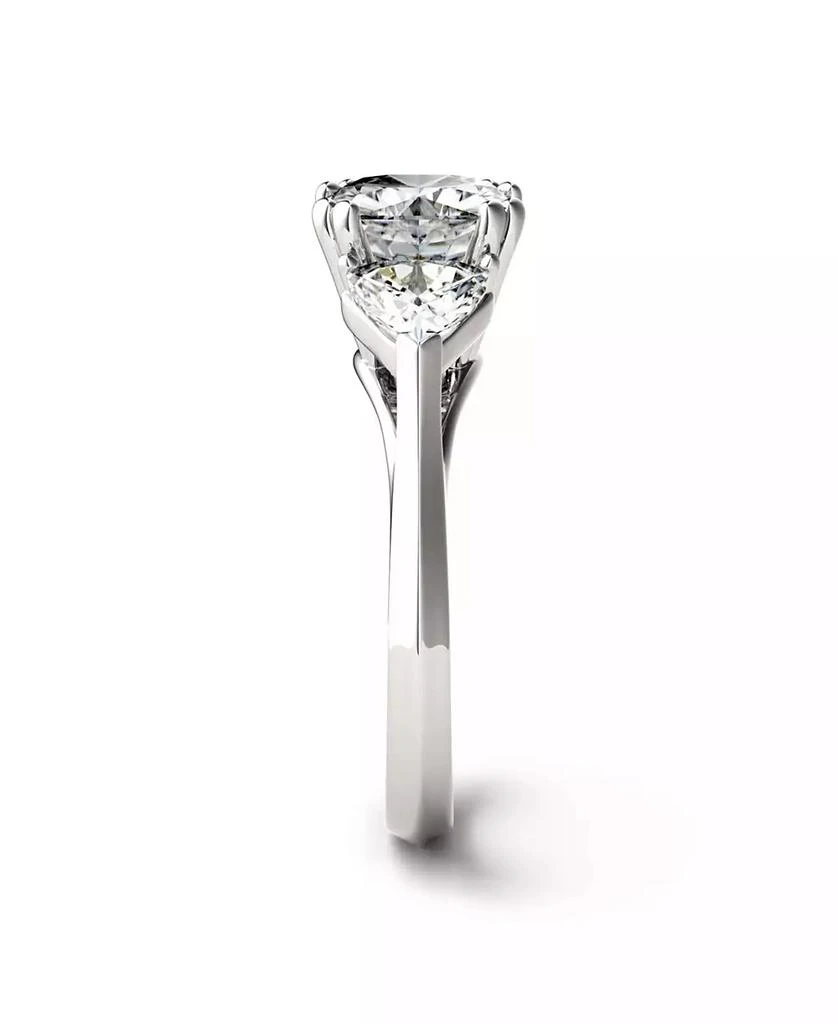 商品Charles & Colvard|Moissanite Three Stone Ring 3 ct. t.w. Diamond Equivalent in 14k White Gold,价格¥13389,第5张图片详细描述