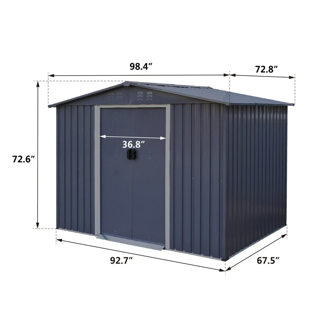 Outdoor Storage Shed 8 x 6 FT Large Metal Tool Sheds 商品
