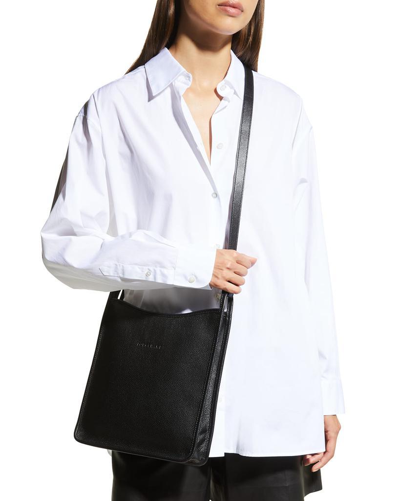 商品Longchamp|Le Foulonne Medium Leather Zip-Top Crossbody Bag,价格¥3165,第7张图片详细描述
