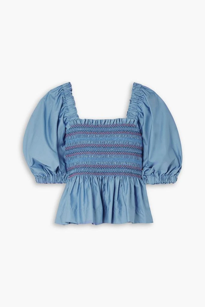 商品Molly Goddard|Marigold embroidered shirred cotton-satin top,价格¥1282,第1张图片