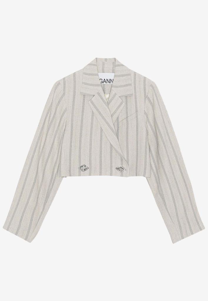 商品Ganni|Striped Cropped Blazer,价格¥2120,第5张图片详细描述