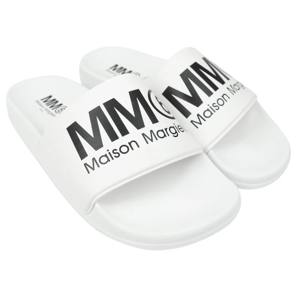 商品MAISON MARGIELA|White MM6 Logo Sliders,价格¥256,第2张图片详细描述