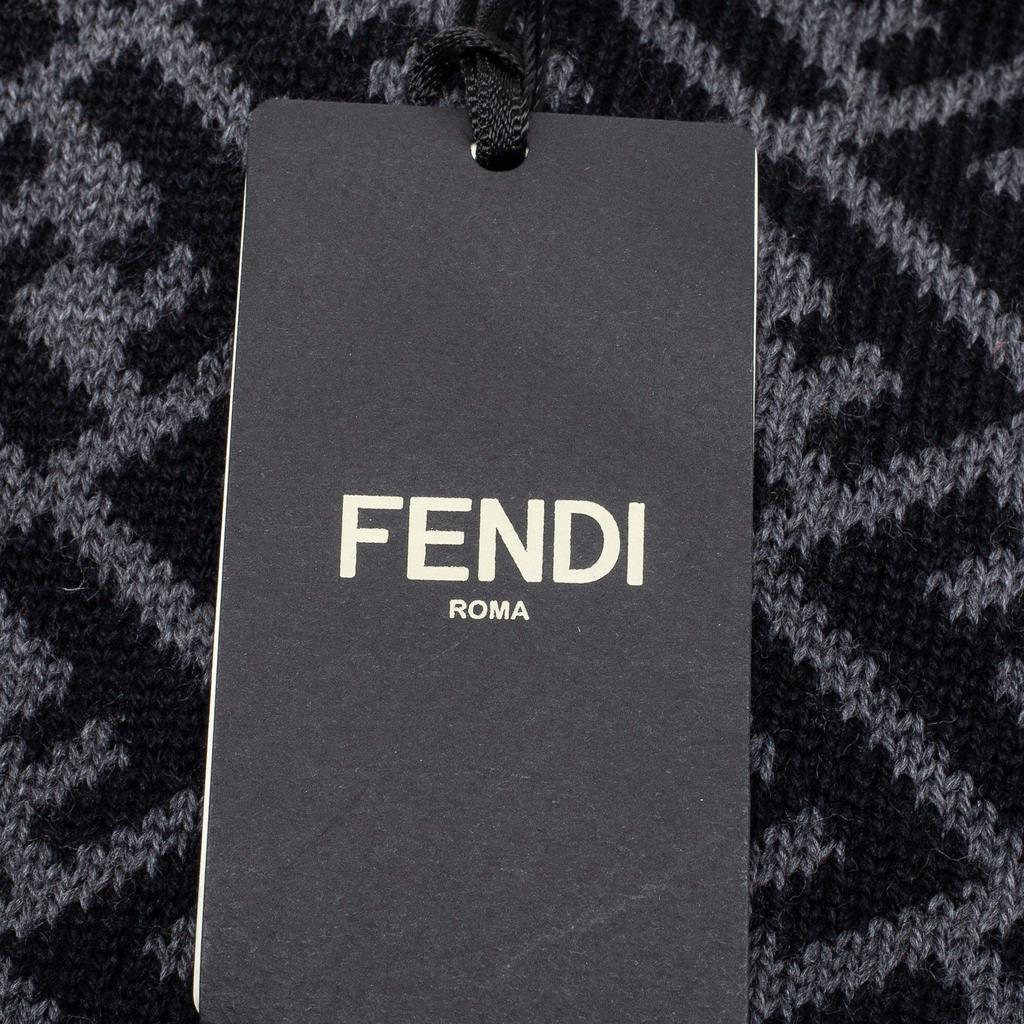 Fendi Black & Grey Zucca Monogram Wool Panelled Stole商品第8张图片规格展示