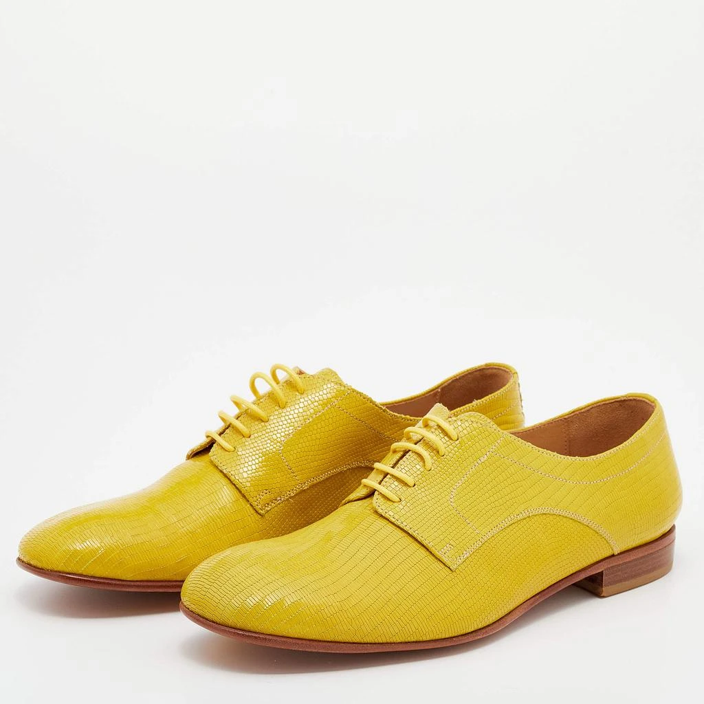 商品[二手商品] MAISON MARGIELA|Maison Martin Margiela Yellow Lizard Embossed Leather Lace Up Derby Size 39,价格¥821,第2张图片详细描述