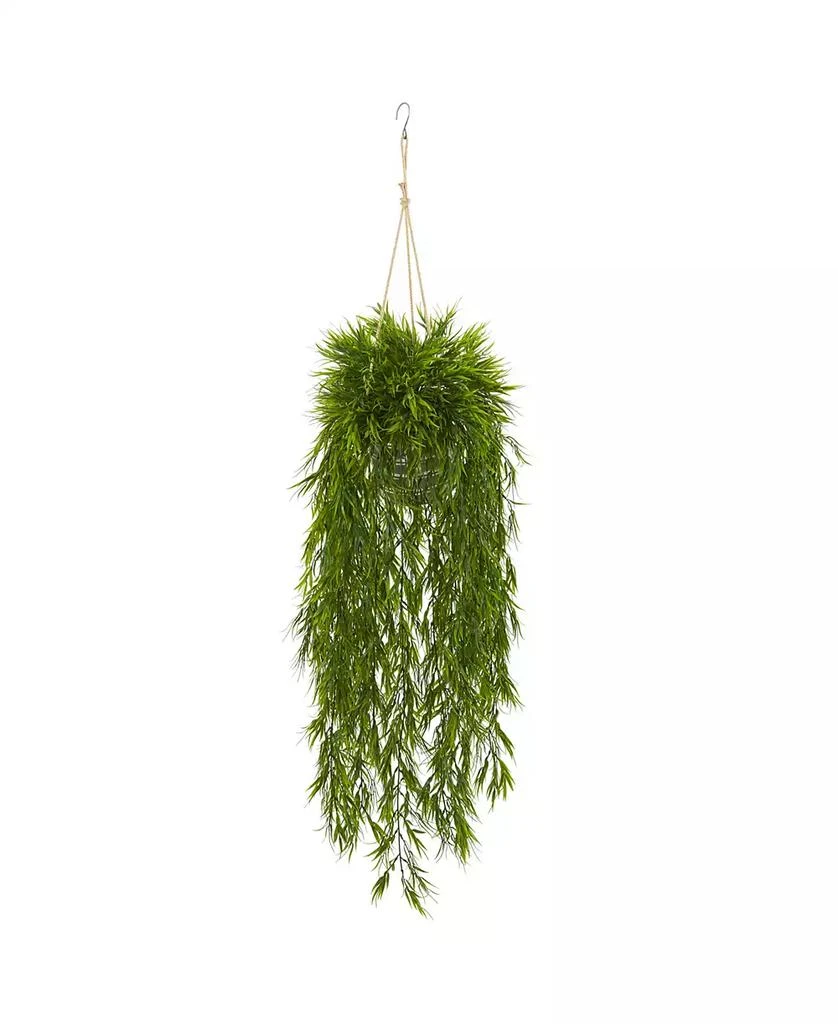 商品NEARLY NATURAL|50" Mini Bamboo Artificial Plant in Hanging Metal Bucket,价格¥612,第1张图片
