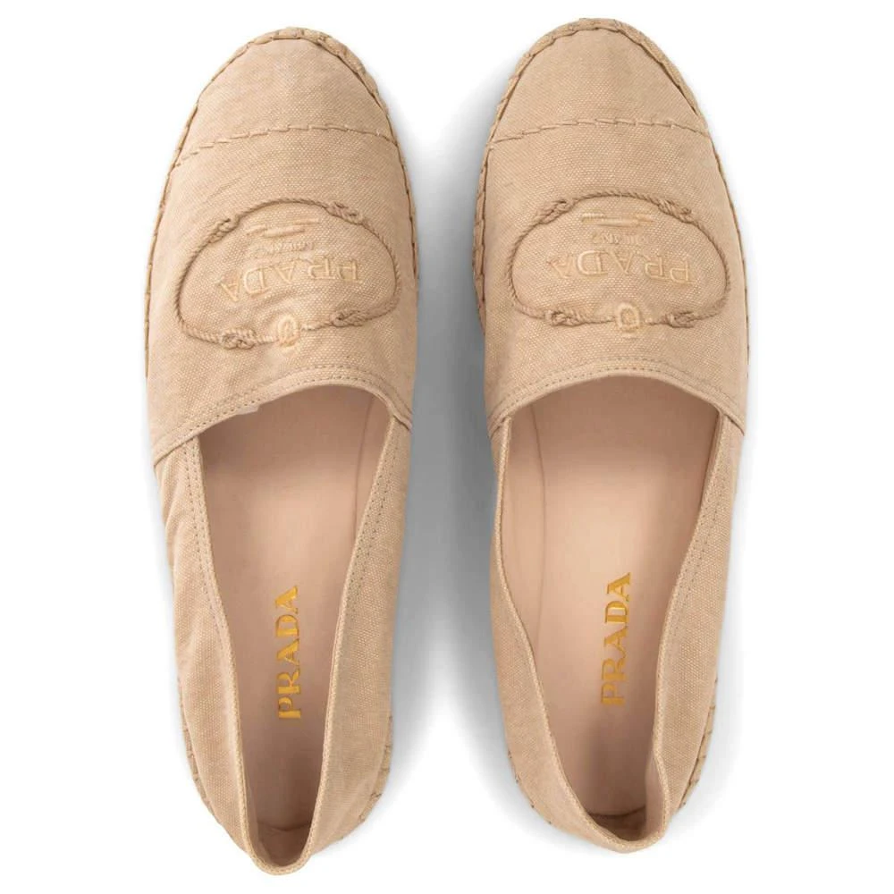 商品[二手商品] Prada|Prada Light Beige Canvas Logo Embroidered Espadrilles EU 40,价格¥4370,第5张图片详细描述