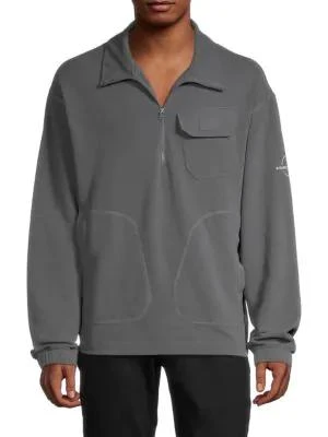 商品Helmut Lang|Dropped Shoulder Quarter Zip-Up Pullover,价格¥676,第1张图片