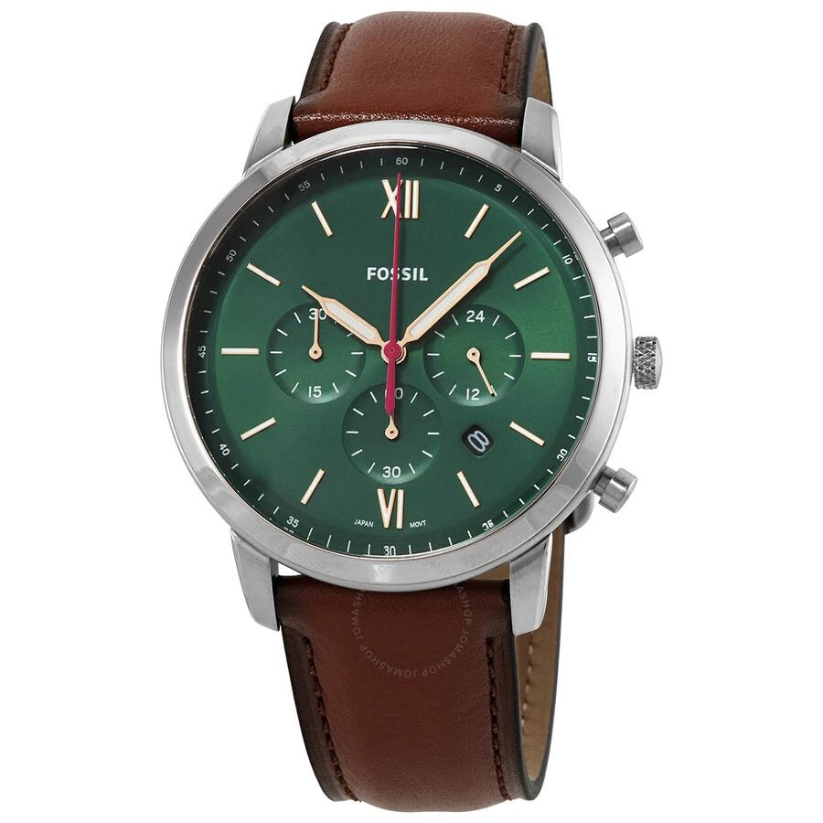 商品Fossil|Neutra Quartz Green Dial Luggage Leather Men's Watch FS5735,价格¥651,第1张图片