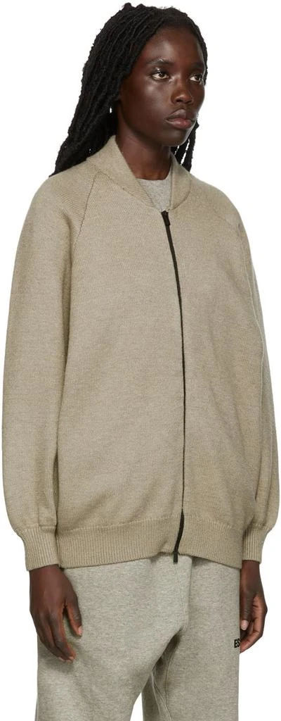 商品Essentials|Gray Knit Zip-Up Sweater,价格¥413,第2张图片详细描述