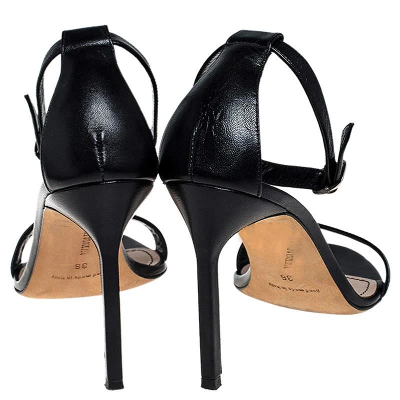 商品[二手商品] Manolo Blahnik|Manolo Blahnik Black Leather Chaos Ankle Strap Sandals Size 36,价格¥1613,第5张图片详细描述