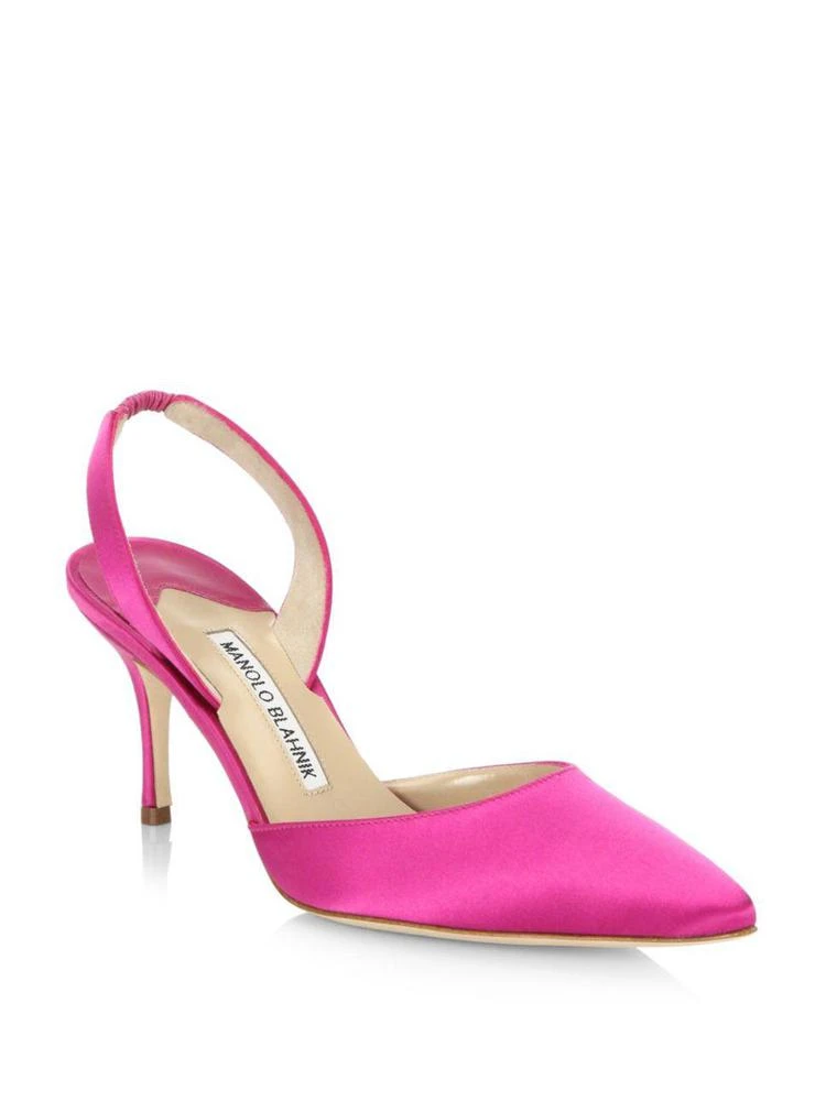 商品Manolo Blahnik|Manolo Blahnik - Carolyne Satin Slingback Pumps,价格¥2896,第1张图片
