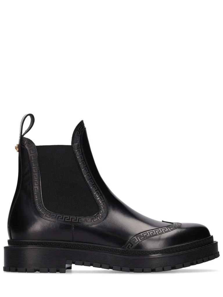 商品Versace|Greca Leather Chelsea Boots,价格¥9559,第1张图片