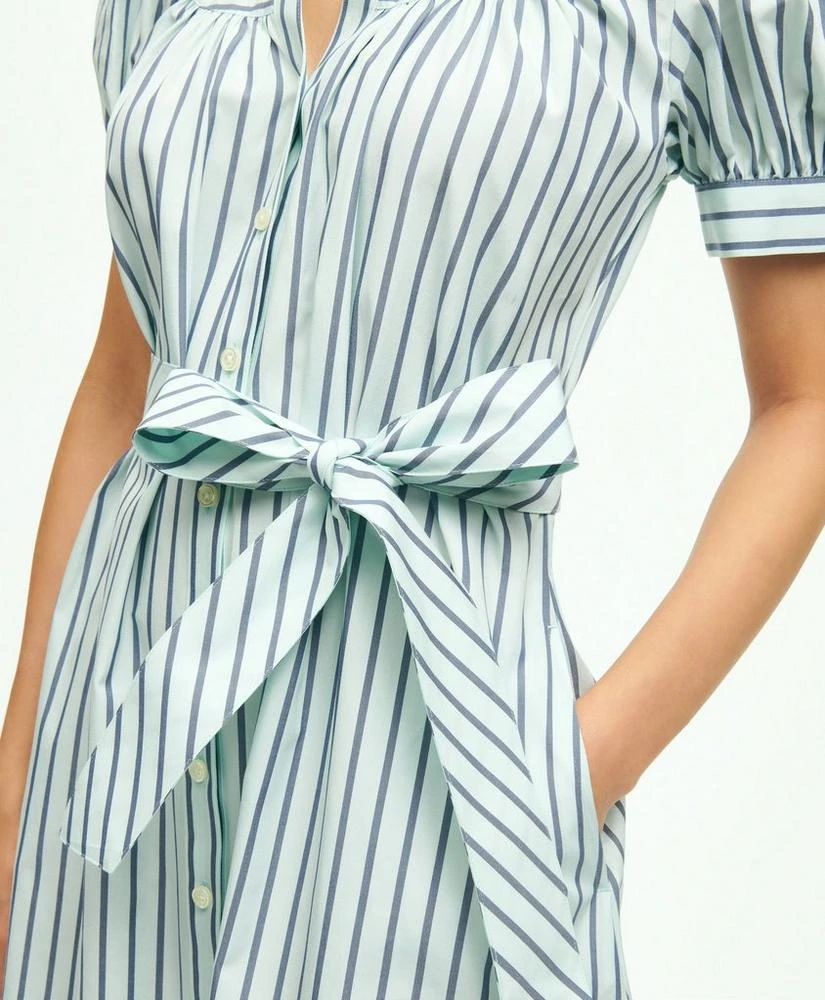 商品Brooks Brothers|Supima® Cotton Fit & Flare Stripe Shirt Dress,价格¥918,第4张图片详细描述