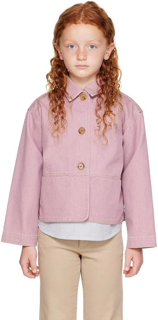 商品Bonpoint|Kids Pink Clarity Denim Jacket,价格¥677,第1张图片