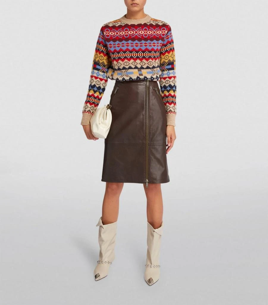 商品Weekend Max Mara|Leather Asymmetric Zip Skirt,价格¥3728,第2张图片详细描述