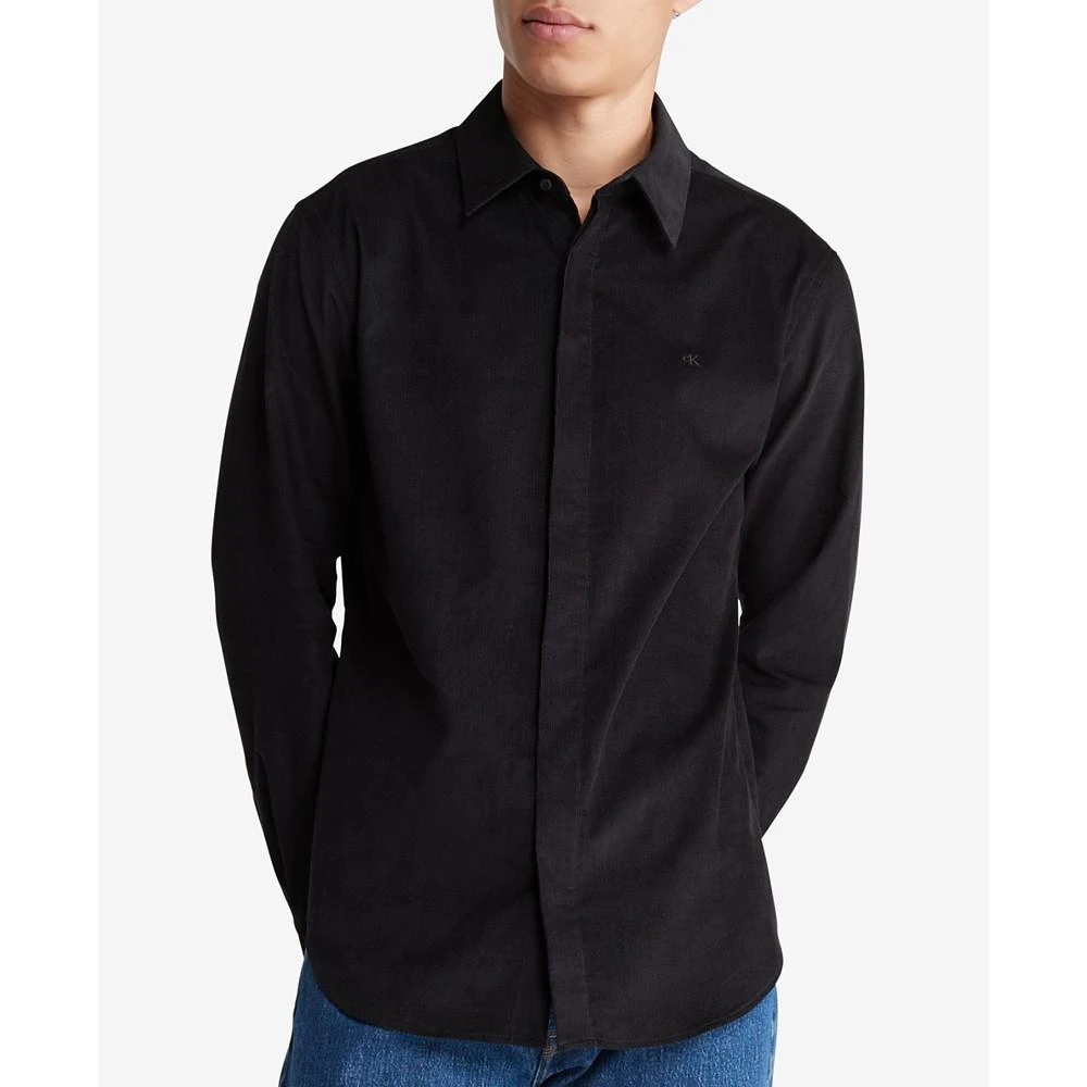 商品Calvin Klein|Men's Regular-Fit Solid Button-Down Corduroy Shirt,价格¥392,第1张图片
