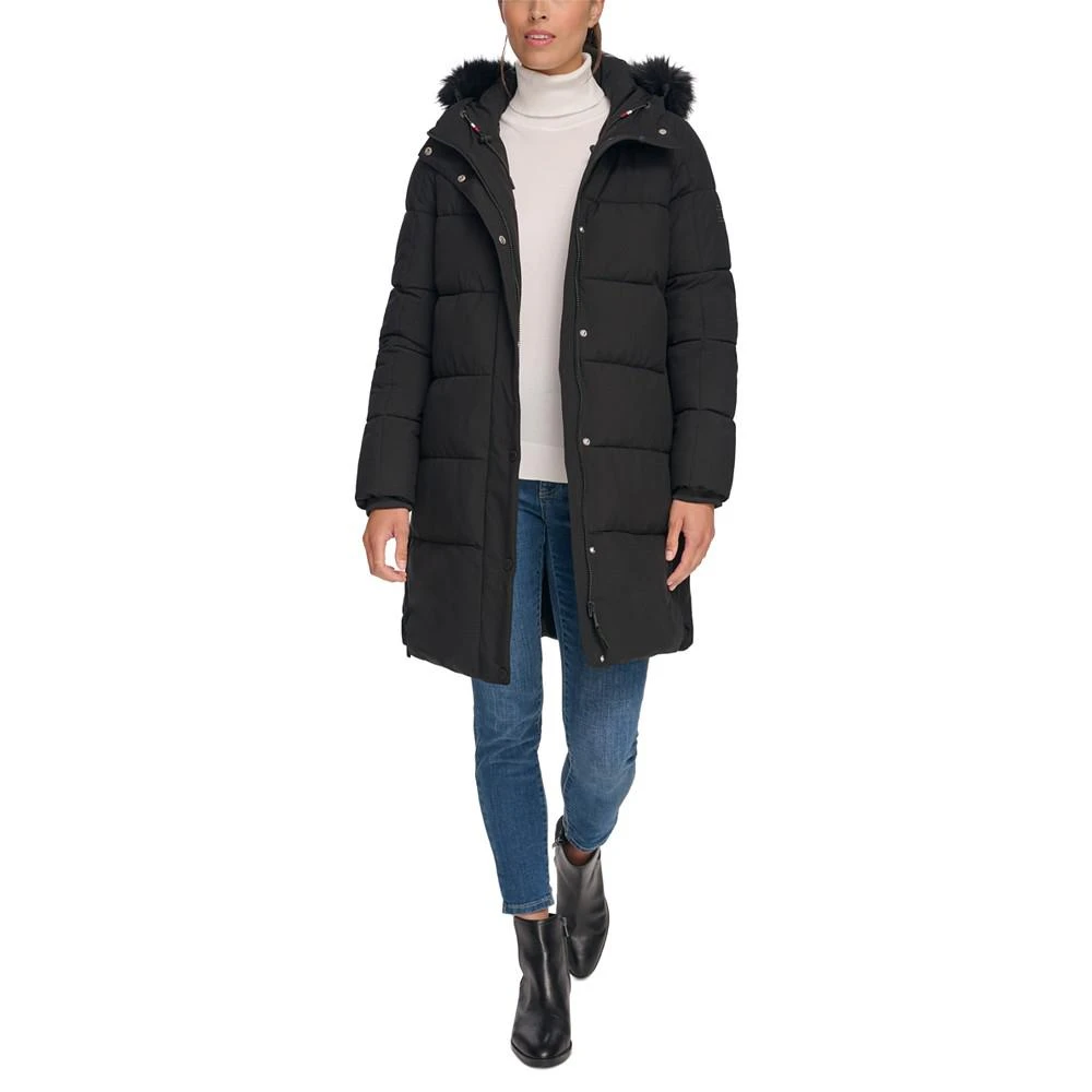 Women's Faux-Fur-Trim Hooded Puffer Coat, Created for Macy's 商品