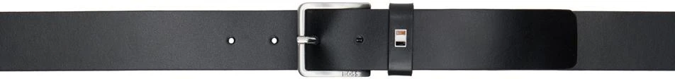 商品Hugo Boss|Black Italian-Leather Signature-Stripe Hardware Belt,价格¥479,第1张图片