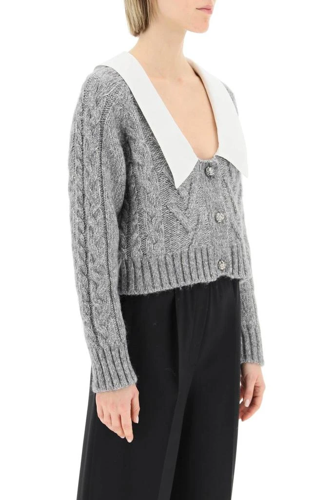 商品Ganni|CABLE KNIT CARDIGAN WITH COLLAR,价格¥2021,第3张图片详细描述