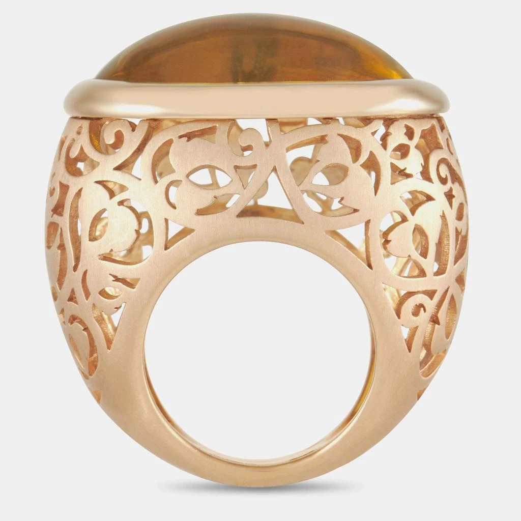 商品[二手商品] Pomellato|Pomellato Arabesque 18K Rose Gold Amber Ring US 5.25,价格¥21688,第1张图片