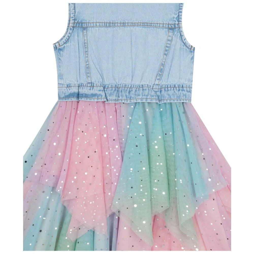商品Rare Editions|Big Girls Denim Vest to Tiered Ombre Skirt Dress,价格¥217,第4张图片详细描述
