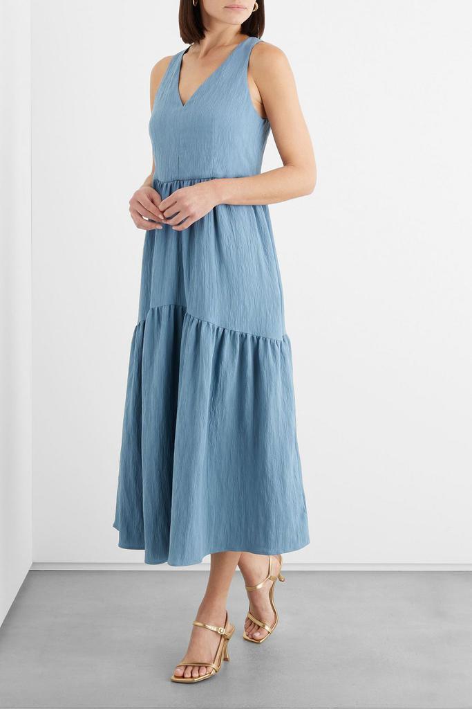 Faye tiered crepon midi dress商品第2张图片规格展示