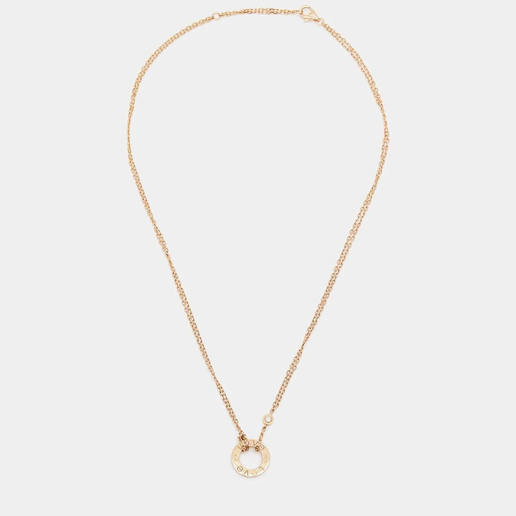 商品[二手商品] Cartier|Cartier Love Xmas Edition Diamond Sapphire 18k Rose Gold Necklace,价格¥11963,第2张图片详细描述
