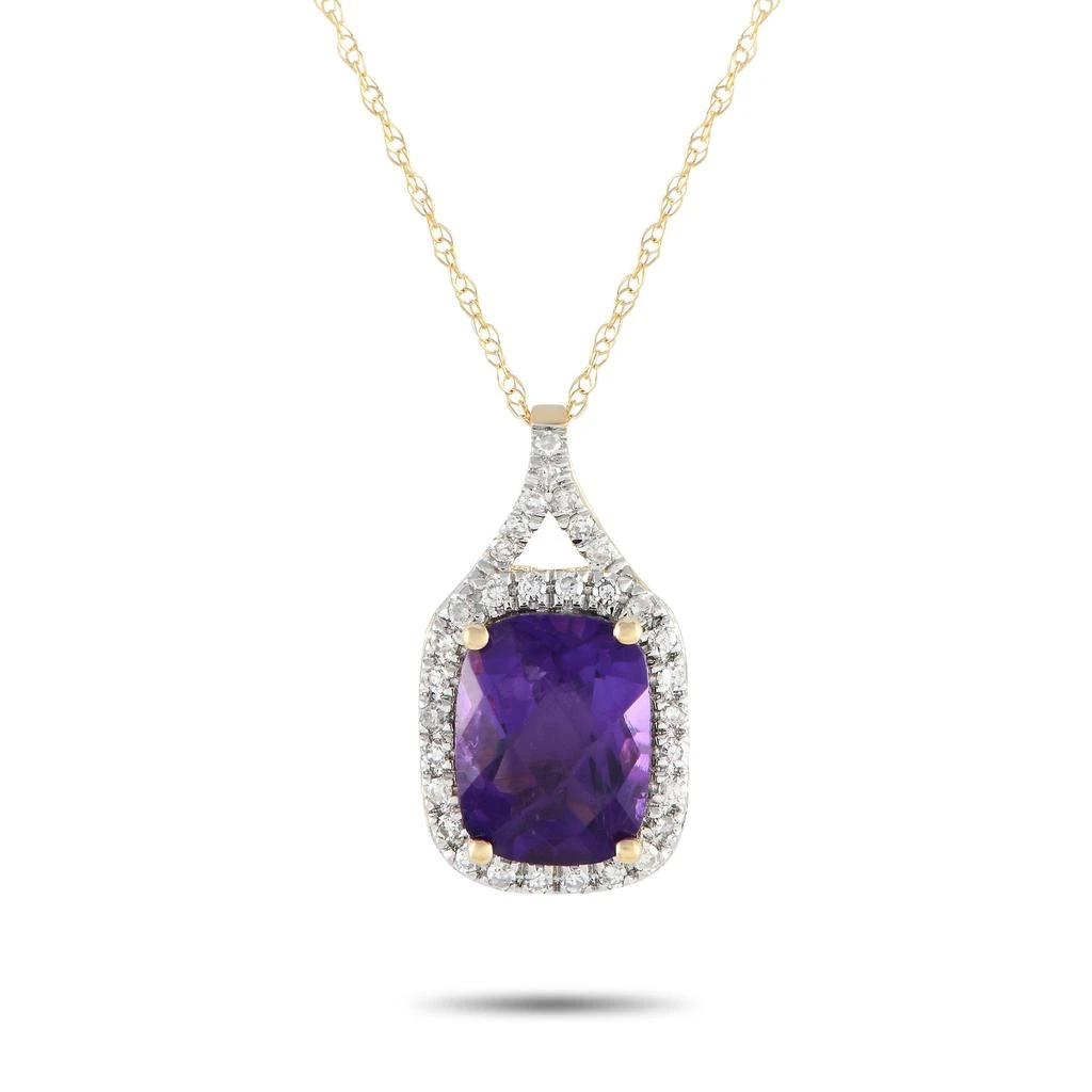 商品LB Exclusive|14K Yellow Gold 0.13ct Diamond and Amethyst Pendant Necklace PD4-15472YAM,价格¥3025,第1张图片