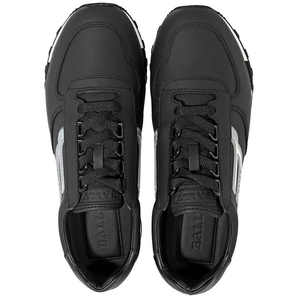 Bally Mens Gavino Black Leather Sneakers, Brand Size 6 (US Size 7)商品第3张图片规格展示