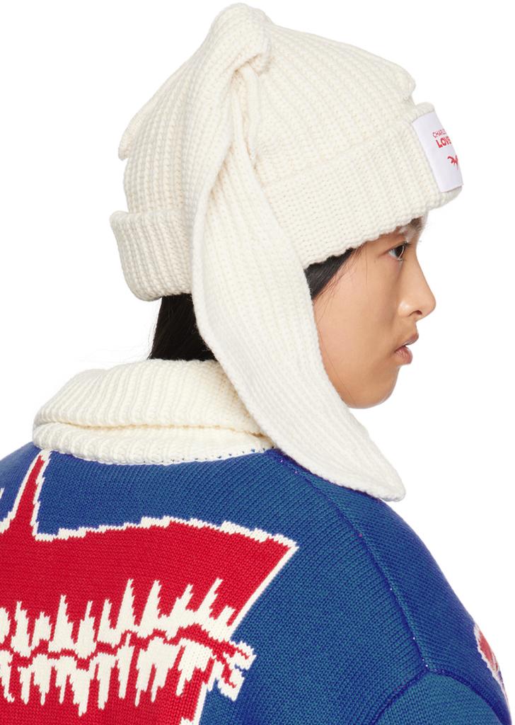 Charles Jeffrey Loverboy Off-White Chunky Rabbit Beanie