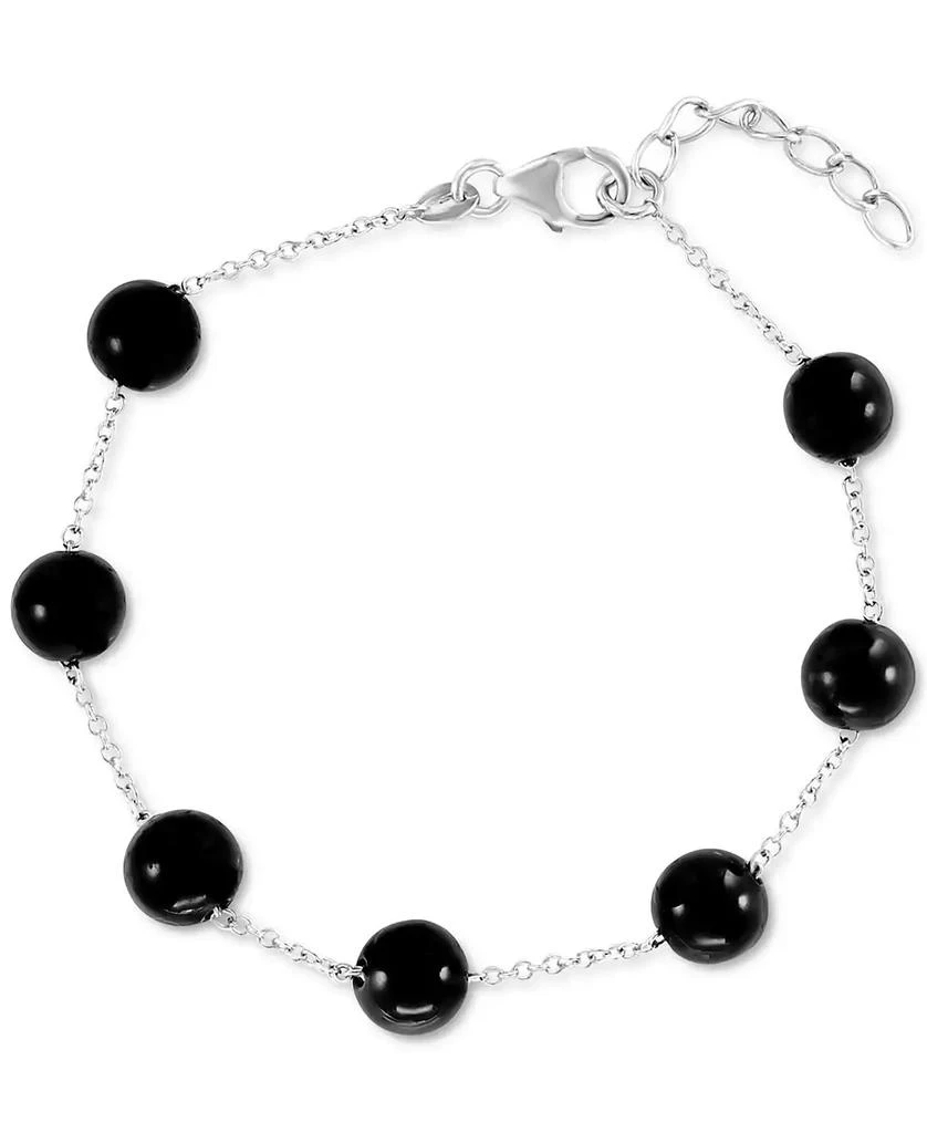 商品Effy|EFFY® Onyx Bead Station Link Bracelet in Sterling Silver,价格¥415,第1张图片