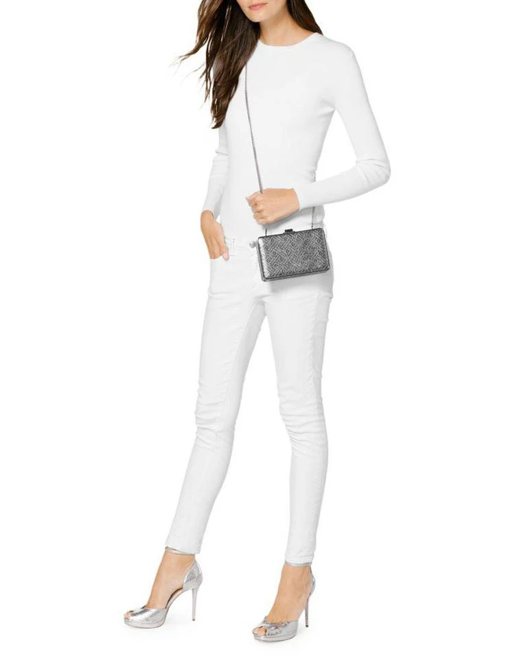 商品Michael Kors|Metallic Medium Box Leather Clutch,价格¥535,第4张图片详细描述