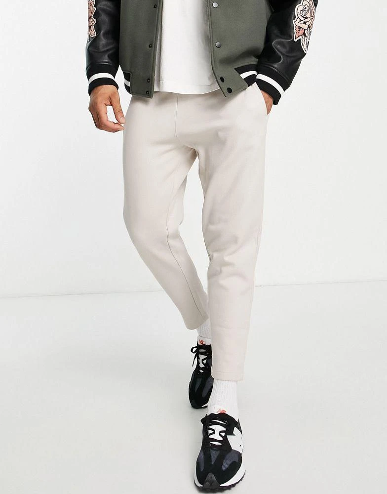 商品ASOS|ASOS DESIGN tapered jogger in smart twill with pin tuck,价格¥173,第1张图片