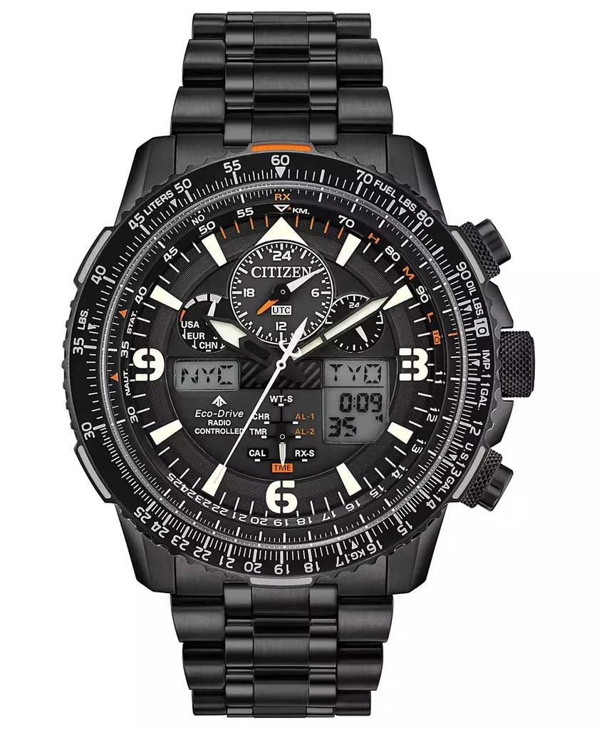 商品Citizen|Eco-Drive Men's Analog-Digital Promaster Skyhawk A-T Black Stainless Steel Bracelet Watch 46mm,价格¥4469,第1张图片