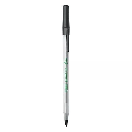 商品BIC|BIC Ecolutions Round Stic Ballpoint Pen, 1mm, Medium, Black Ink, 50ct.,价格¥54,第2张图片详细描述