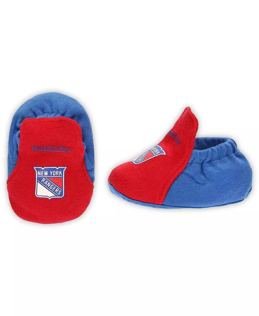 商品Mitchell & Ness|Baby Boys and Girls Red, Blue New York Rangers Big Score 3-Pack Bodysuit, Bib and Bootie Set,价格¥249,第3张图片详细描述