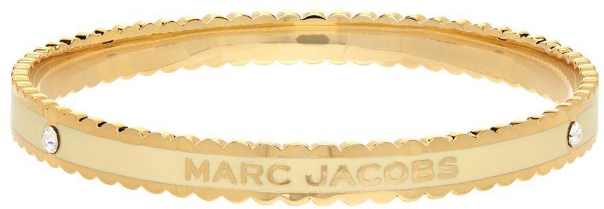 White & Gold 'The Medallion' Scalloped Bangle Bracelet商品第4张图片规格展示