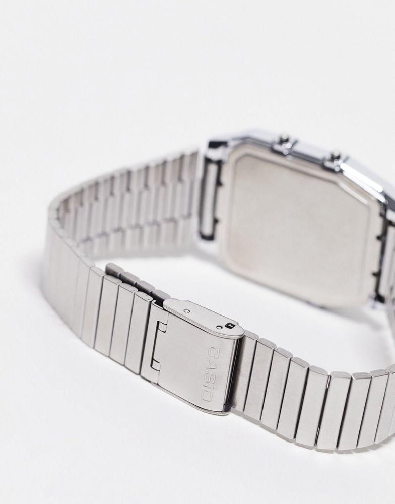 商品Casio|Casio vintage style watch with grid face in silver Exclusive at ASOS,价格¥396,第4张图片详细描述