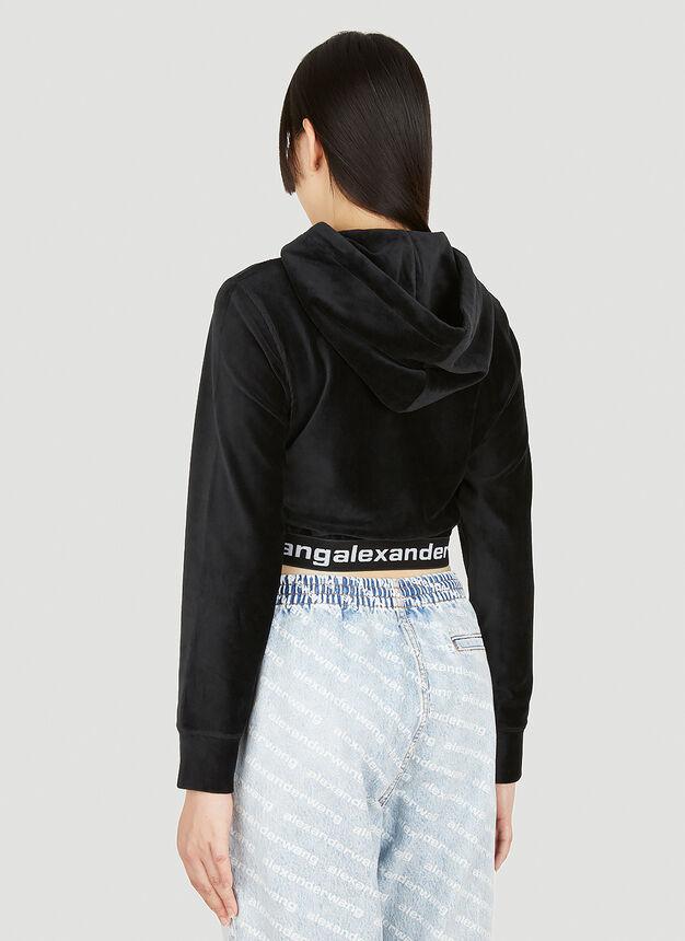 Corduroy Hooded Sweatshirt in Black商品第4张图片规格展示