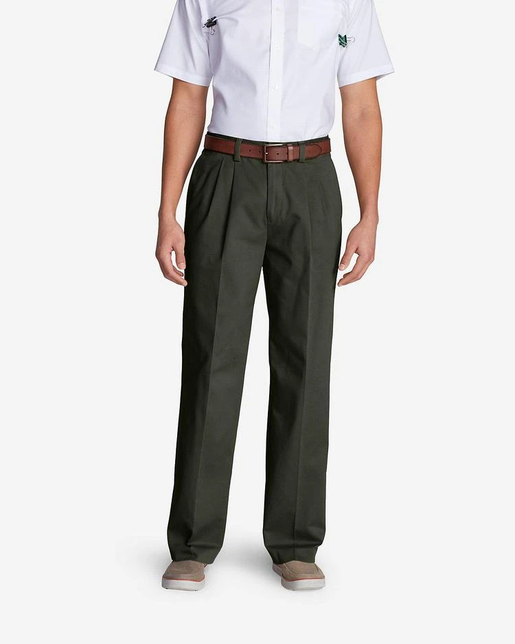 Men&#39;s Wrinkle-Free Relaxed Fit Pleated Casual Performance Chino Pants 商品