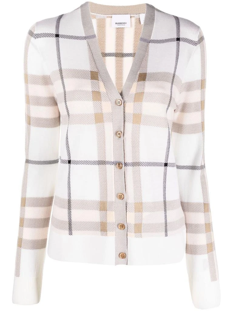 商品Burberry|BURBERRY - Check Motif Wool Cardigan,价格¥5621,第1张图片