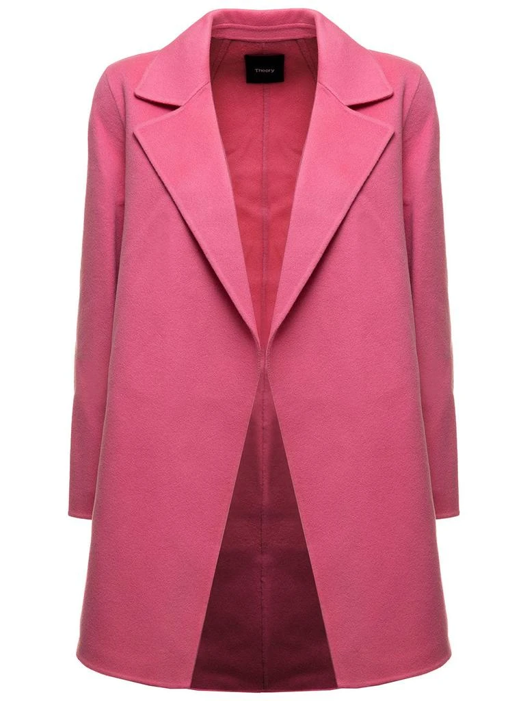 商品Theory|Clairene Wool and Cashmere Pink Coat Theory Woman,价格¥3716,第1张图片