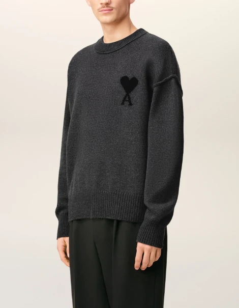 【秋冬新品】AMI 男女同款美利奴羊毛毛衣 爱心圆领上衣（香港仓发货） 商品